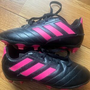 Adidas Goletto Girls Black and Pink Athletic Cleats Size 12 US